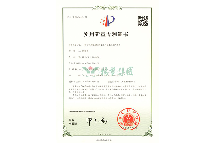 实用新型专利：一种在古墓葬墓室斜撑木纠偏中